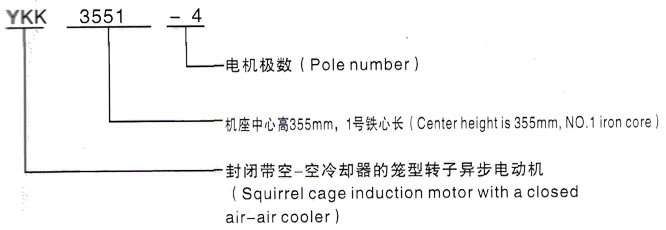 YKK系列(H355-1000)高压YR5002-10/220KW三相异步电机西安泰富西玛电机型号说明